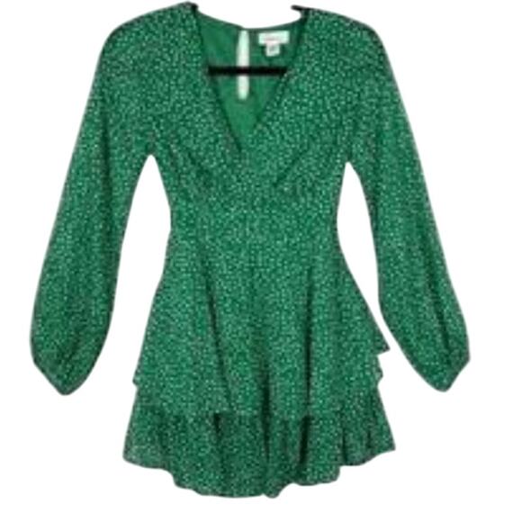 Japna Polka Dot Ruffled Tiered Wrap Dress Size L - Picture 8 of 8